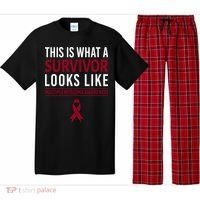 Survivor Warrior Multiple Myeloma Awareness Burgundy Ribbon Gift Pajama Set thumb 0