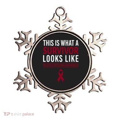 Survivor Warrior Multiple Myeloma Awareness Burgundy Ribbon Gift Ornament