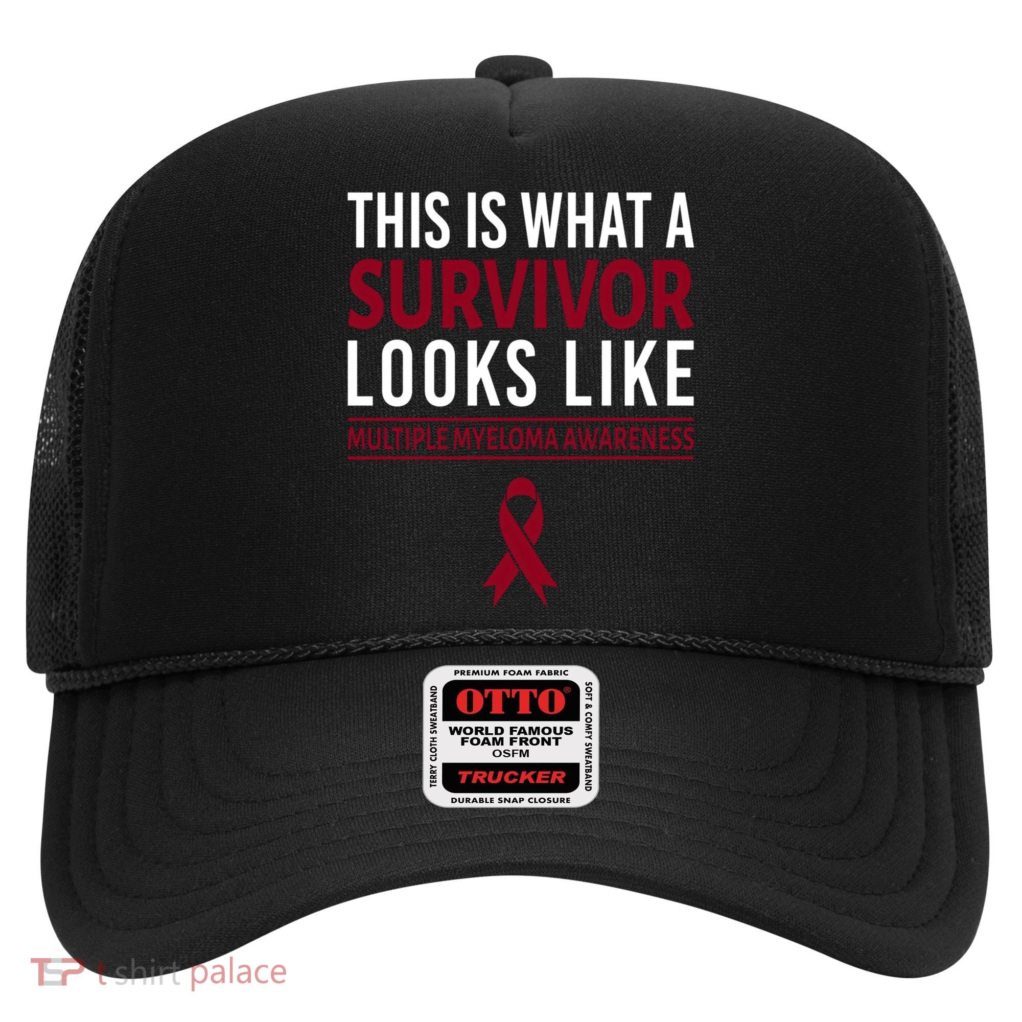 Survivor Warrior Multiple Myeloma Awareness Burgundy Ribbon Gift Hat