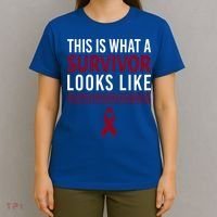 Survivor Warrior Multiple Myeloma Awareness Burgundy Ribbon Gift T-Shirt thumb 4
