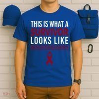 Survivor Warrior Multiple Myeloma Awareness Burgundy Ribbon Gift T-Shirt thumb 6