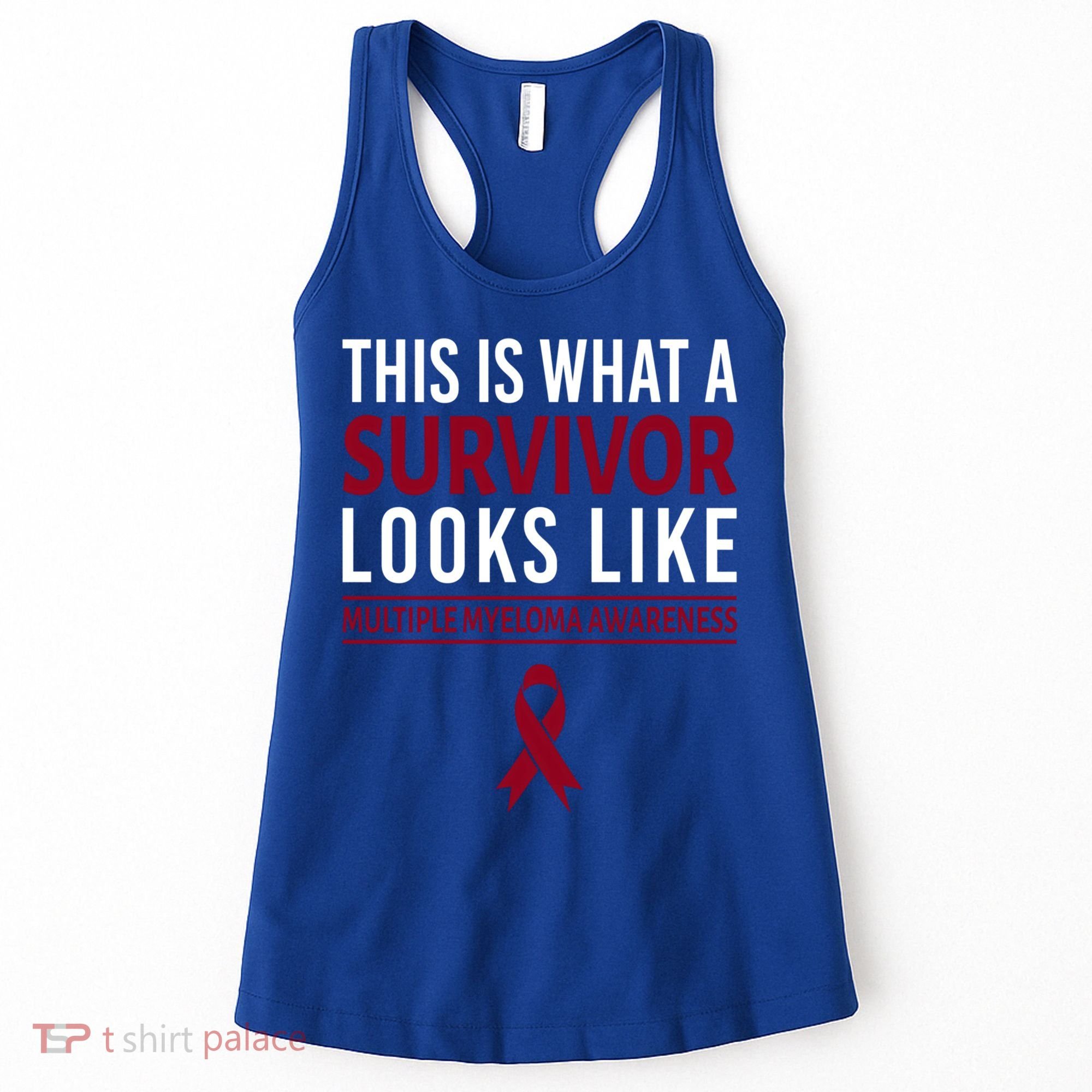 Survivor Warrior Multiple Myeloma Awareness Burgundy Ribbon Gift Women's Tank Top