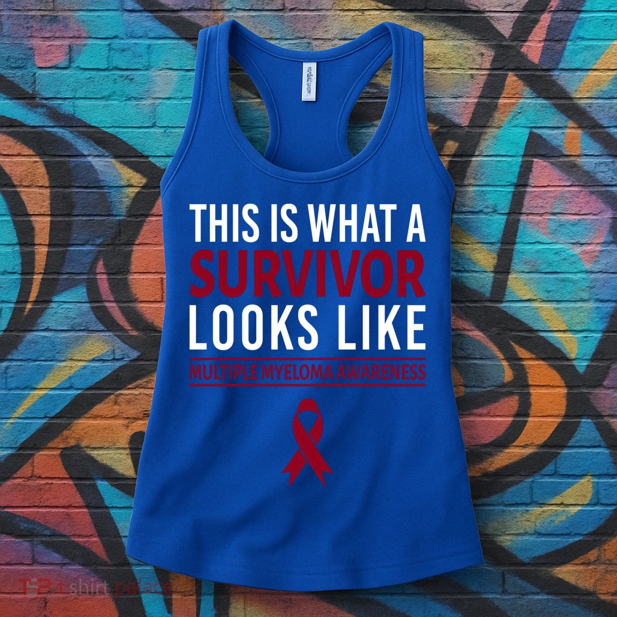 Survivor Warrior Multiple Myeloma Awareness Burgundy Ribbon Gift Women's Tank Top