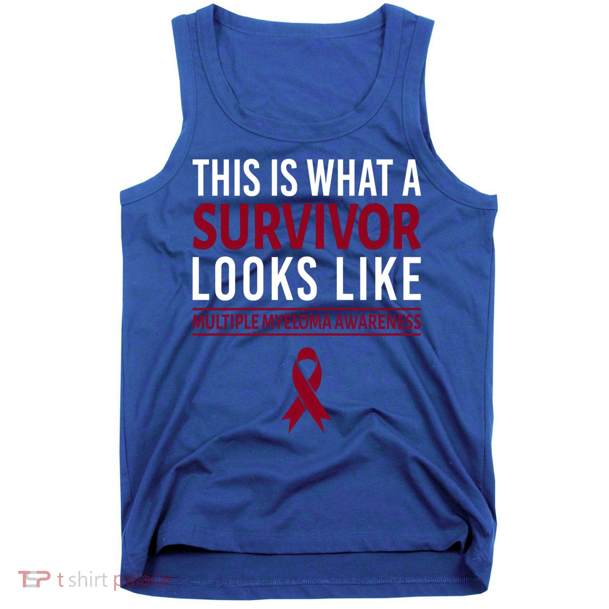 Survivor Warrior Multiple Myeloma Awareness Burgundy Ribbon Gift Tank Top
