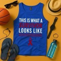 Survivor Warrior Multiple Myeloma Awareness Burgundy Ribbon Gift Tank Top thumb 4