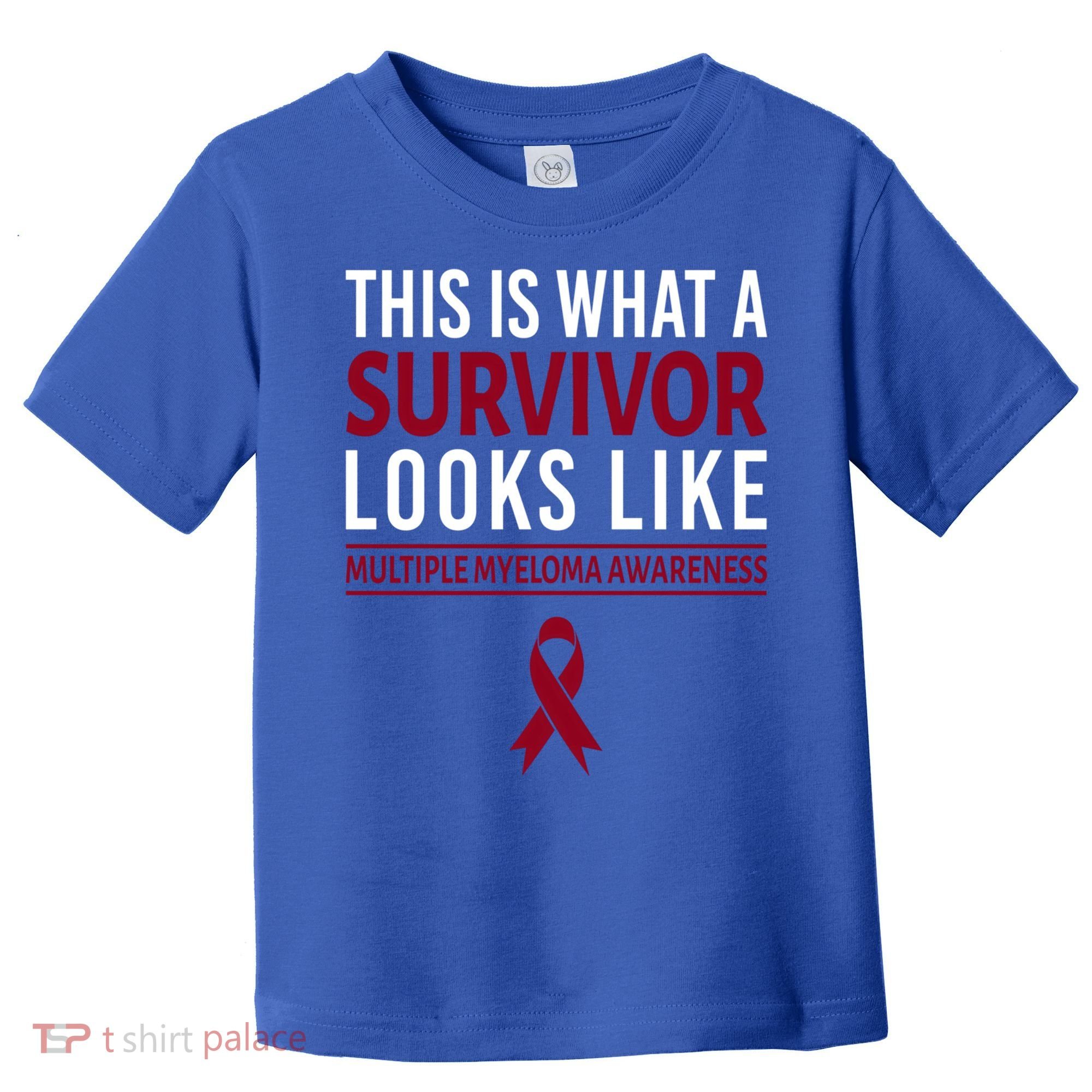 Survivor Warrior Multiple Myeloma Awareness Burgundy Ribbon Gift Toddler T-Shirt