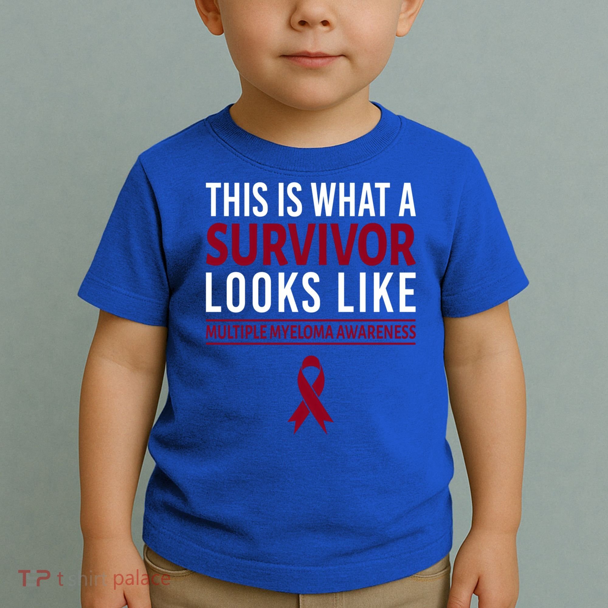 Survivor Warrior Multiple Myeloma Awareness Burgundy Ribbon Gift Toddler T-Shirt