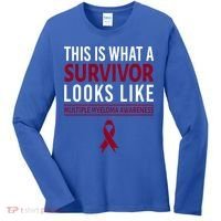 Survivor Warrior Multiple Myeloma Awareness Burgundy Ribbon Gift Women's Long Sleeve Shirt thumb 0