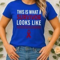 Survivor Warrior Multiple Myeloma Awareness Burgundy Ribbon Gift Women's T-Shirt thumb 2
