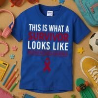 Survivor Warrior Multiple Myeloma Awareness Burgundy Ribbon Gift Kids T-Shirt thumb 3