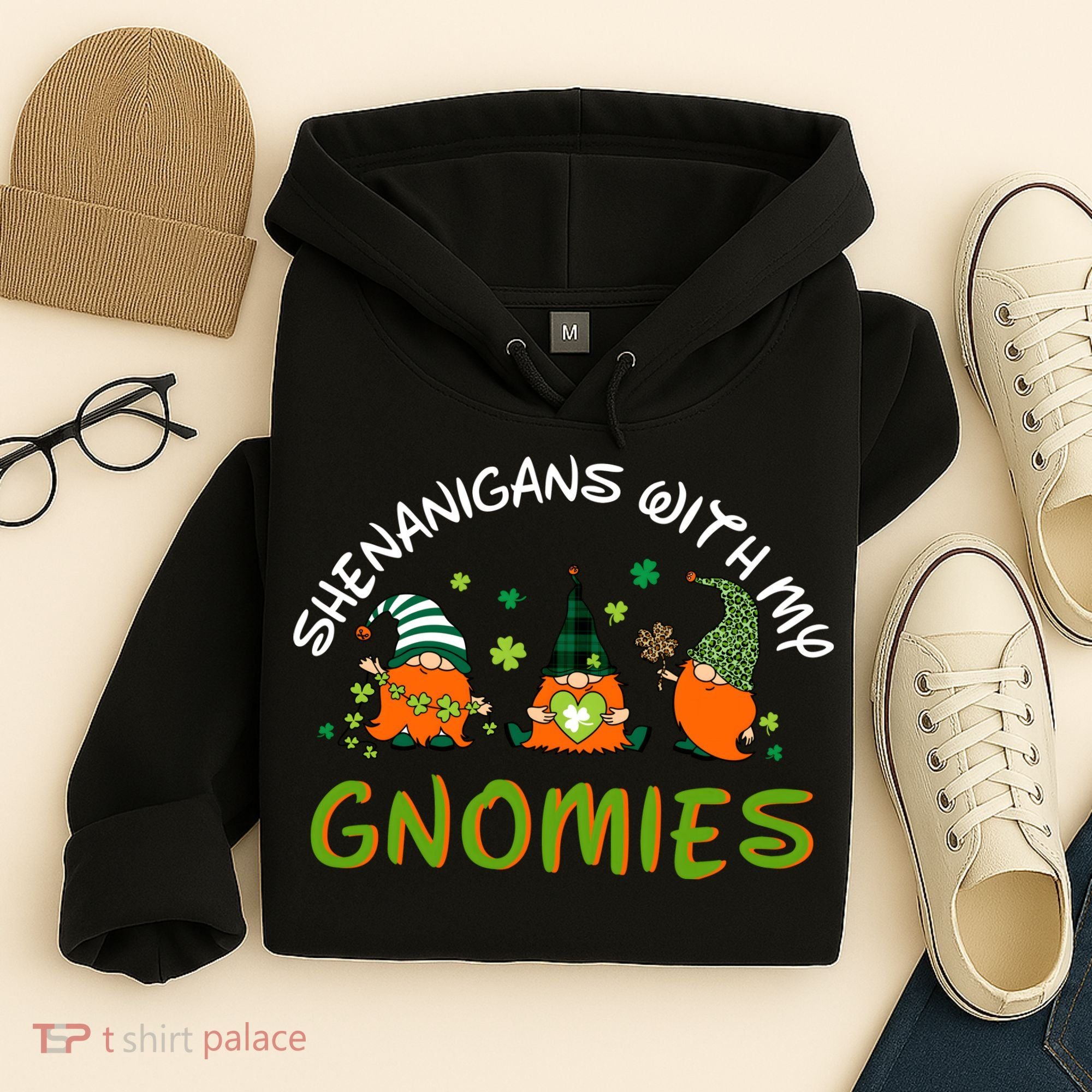 Shenanigans With My Gnomies St Patrick's Day Gnome Shamrock Hoodie