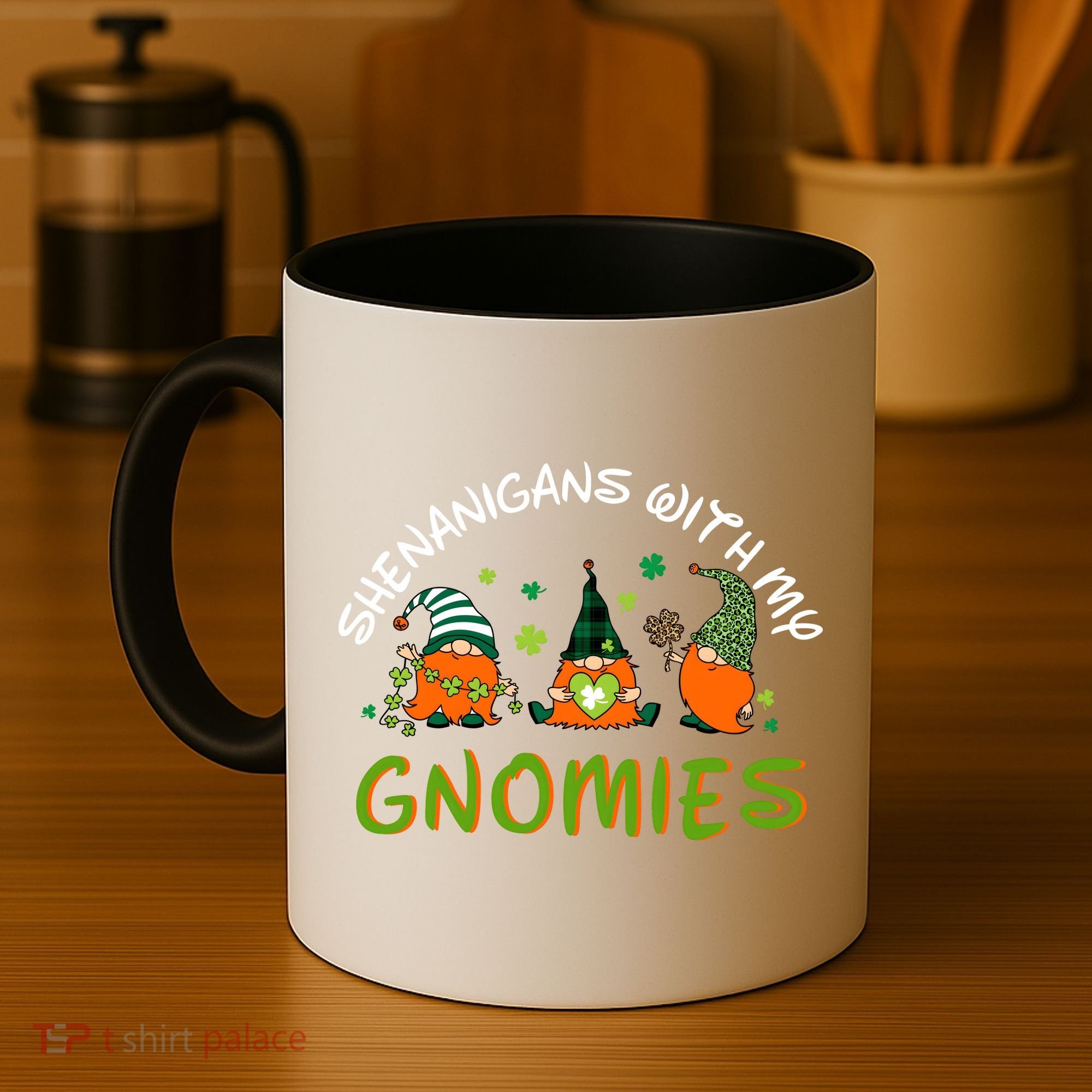 Shenanigans With My Gnomies St Patrick's Day Gnome Shamrock Coffee Mug
