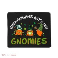 Shenanigans With My Gnomies St Patrick's Day Gnome Shamrock Mousepad thumb 0