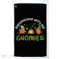 Shenanigans With My Gnomies St Patrick's Day Gnome Shamrock Golf Towel thumb 0