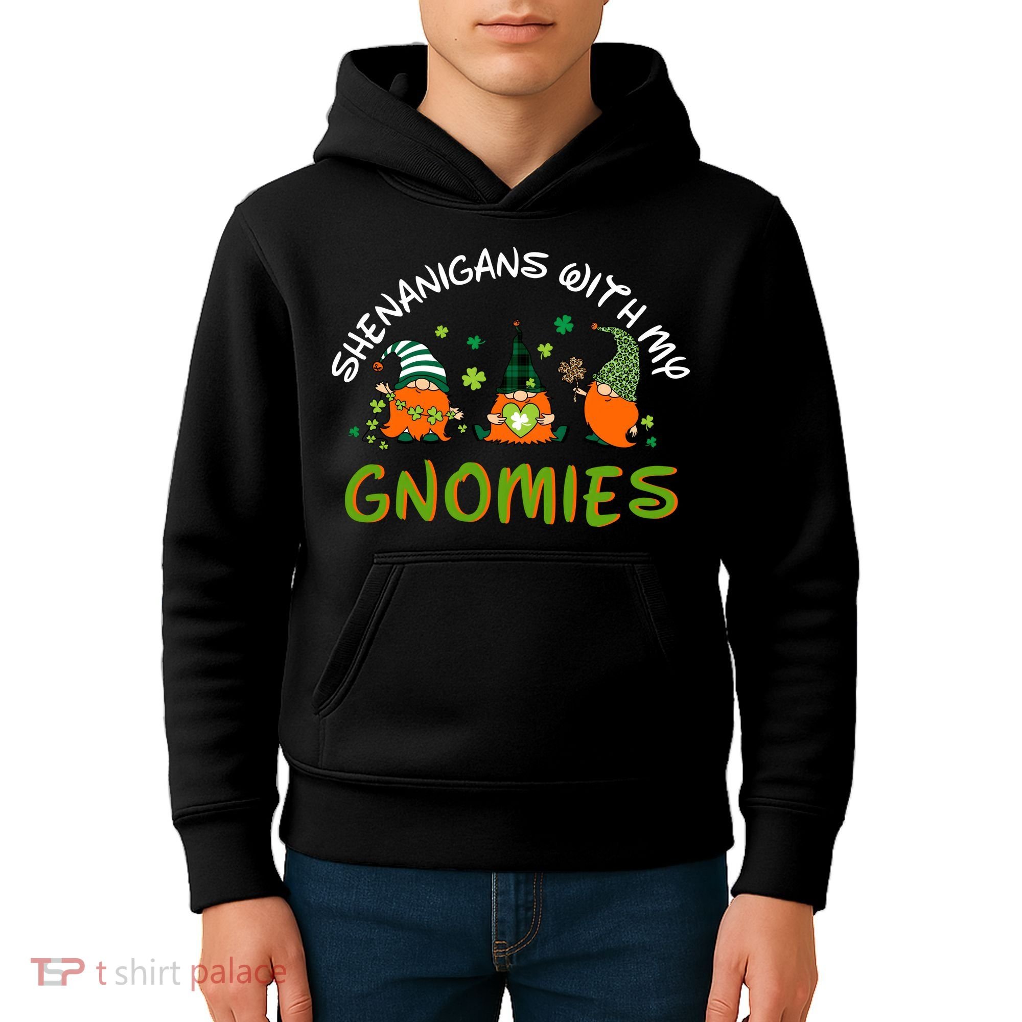 Shenanigans With My Gnomies St Patrick's Day Gnome Shamrock Kids Hoodie