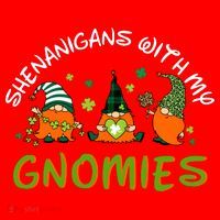 Shenanigans With My Gnomies St Patrick's Day Gnome Shamrock Santa Hat thumb 1