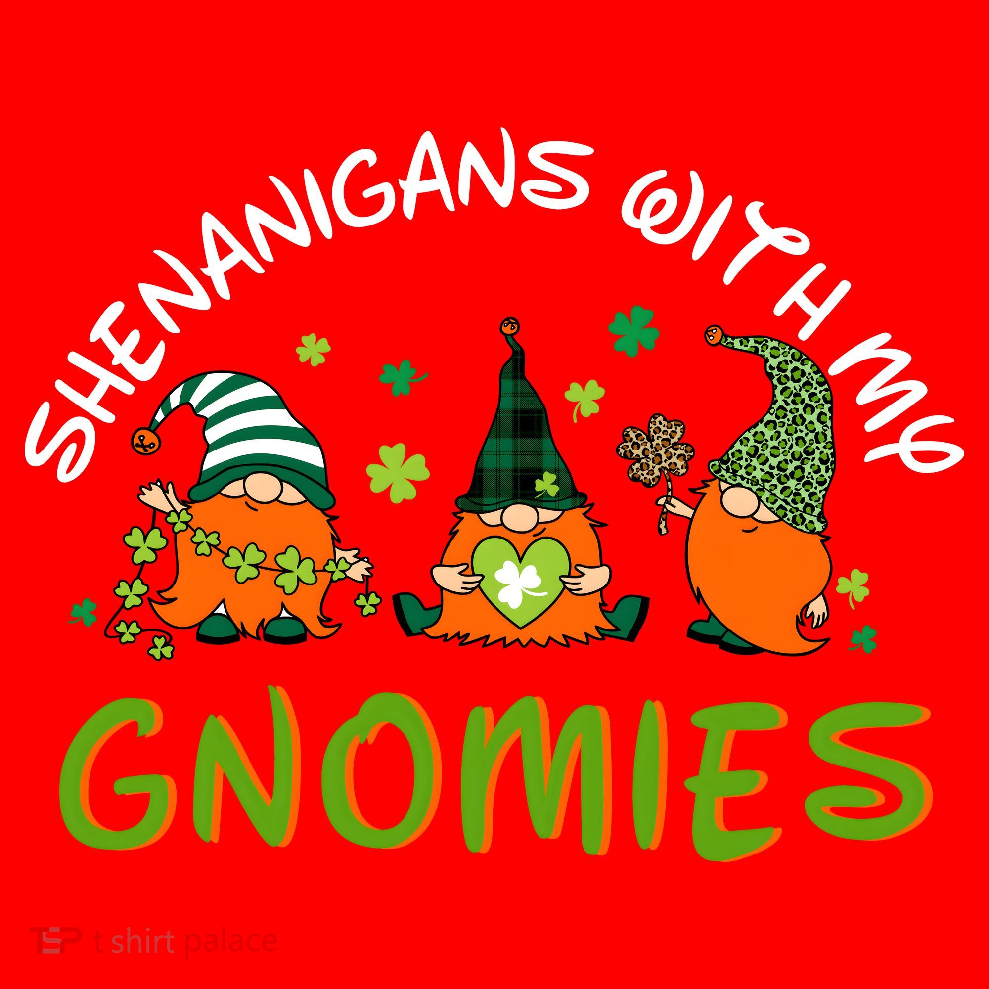 Shenanigans With My Gnomies St Patrick's Day Gnome Shamrock Santa Hat