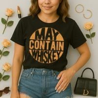 Sarcastic Whiskey May Contain Whiskey Lover Funny Whiskey Comfort Colors Boxy T-Shirt thumb 2
