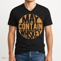 Sarcastic Whiskey May Contain Whiskey Lover Funny Whiskey V-Neck T-Shirt thumb 2