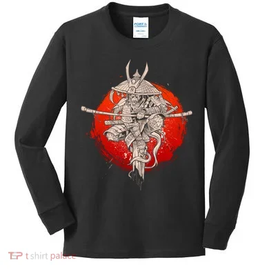 Samurai Warrior Monkey King Kids Long Sleeve Shirt