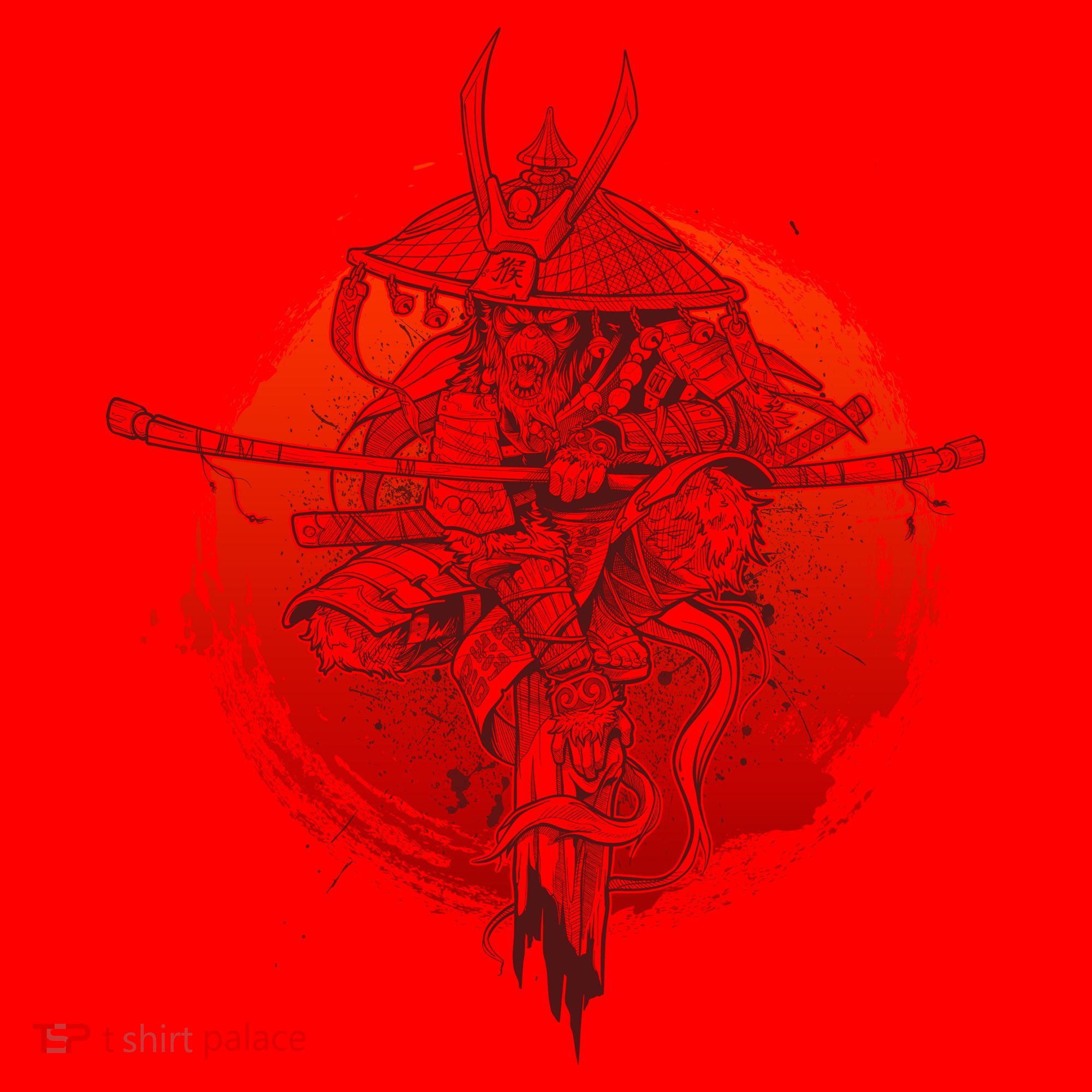 Samurai Warrior Monkey King Santa Hat
