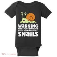 Snails Warning May Spontaneously Talk About Snails Baby Bodysuit thumb 0