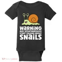 Snails Warning May Spontaneously Talk About Snails Baby Bodysuit thumb 0