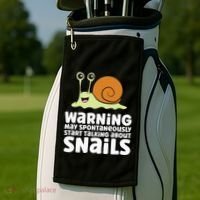 Snails Warning May Spontaneously Talk About Snails Golf Towel thumb 2