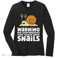 Snails Warning May Spontaneously Talk About Snails Women's Long Sleeve Shirt thumb 0