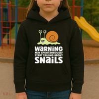 Snails Warning May Spontaneously Talk About Snails Kids Hoodie thumb 3