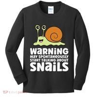 Snails Warning May Spontaneously Talk About Snails Kids Long Sleeve Shirt thumb 0