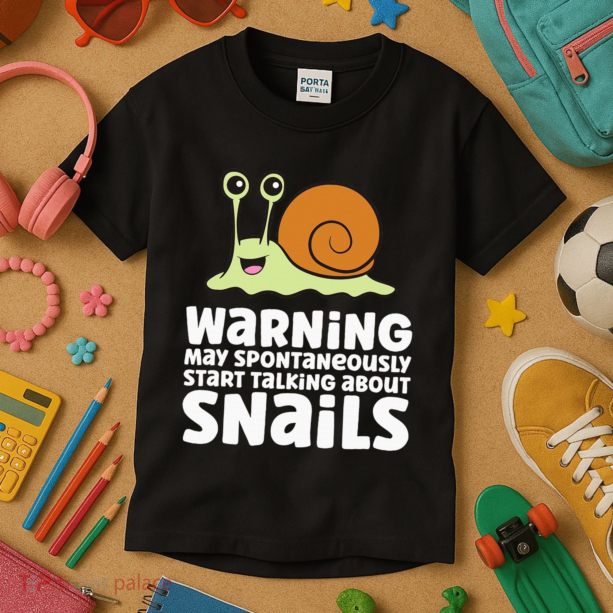 Snails Warning May Spontaneously Talk About Snails Kids T-Shirt