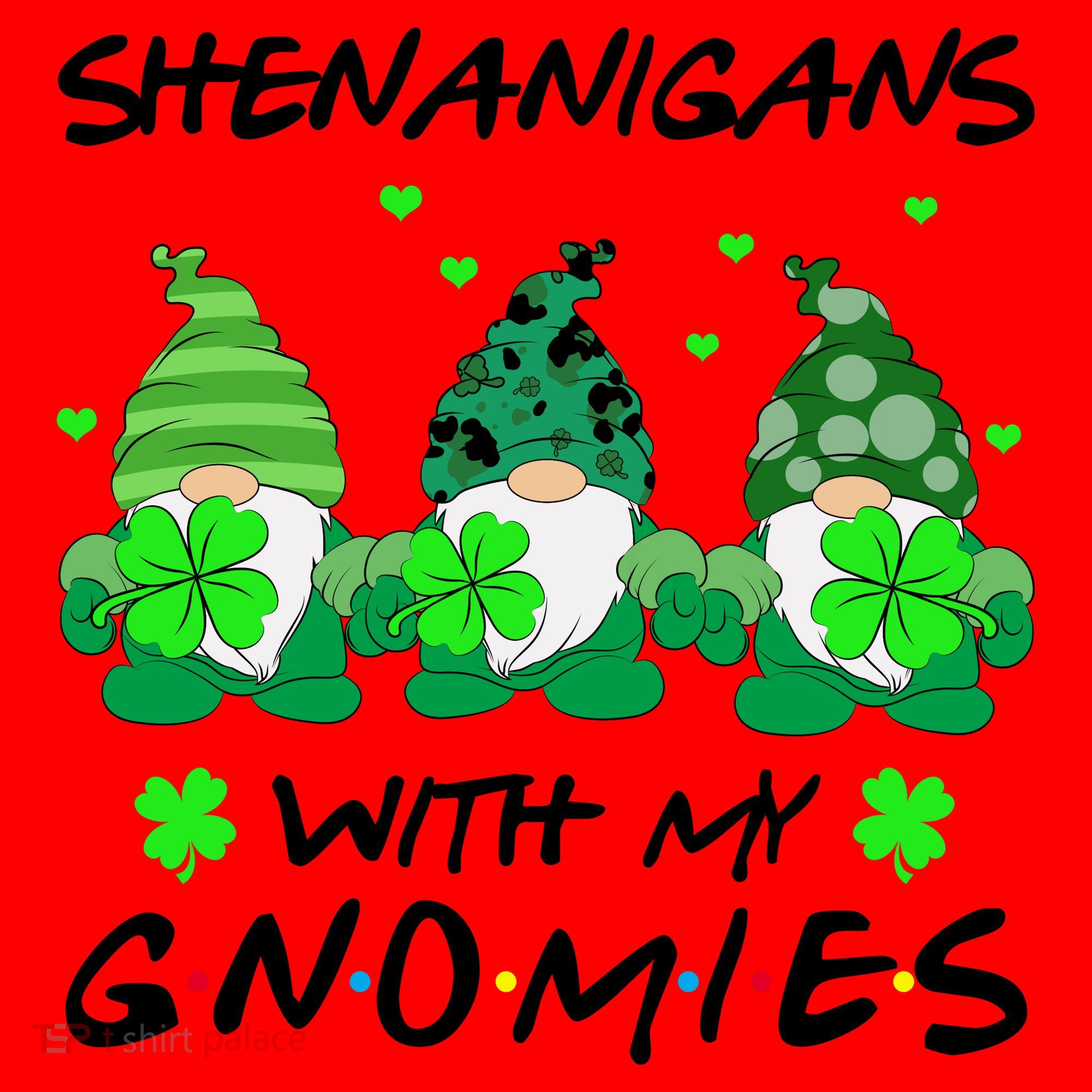 Shenanigans With My Gnomies Shamrock St Patricks Day Santa Hat
