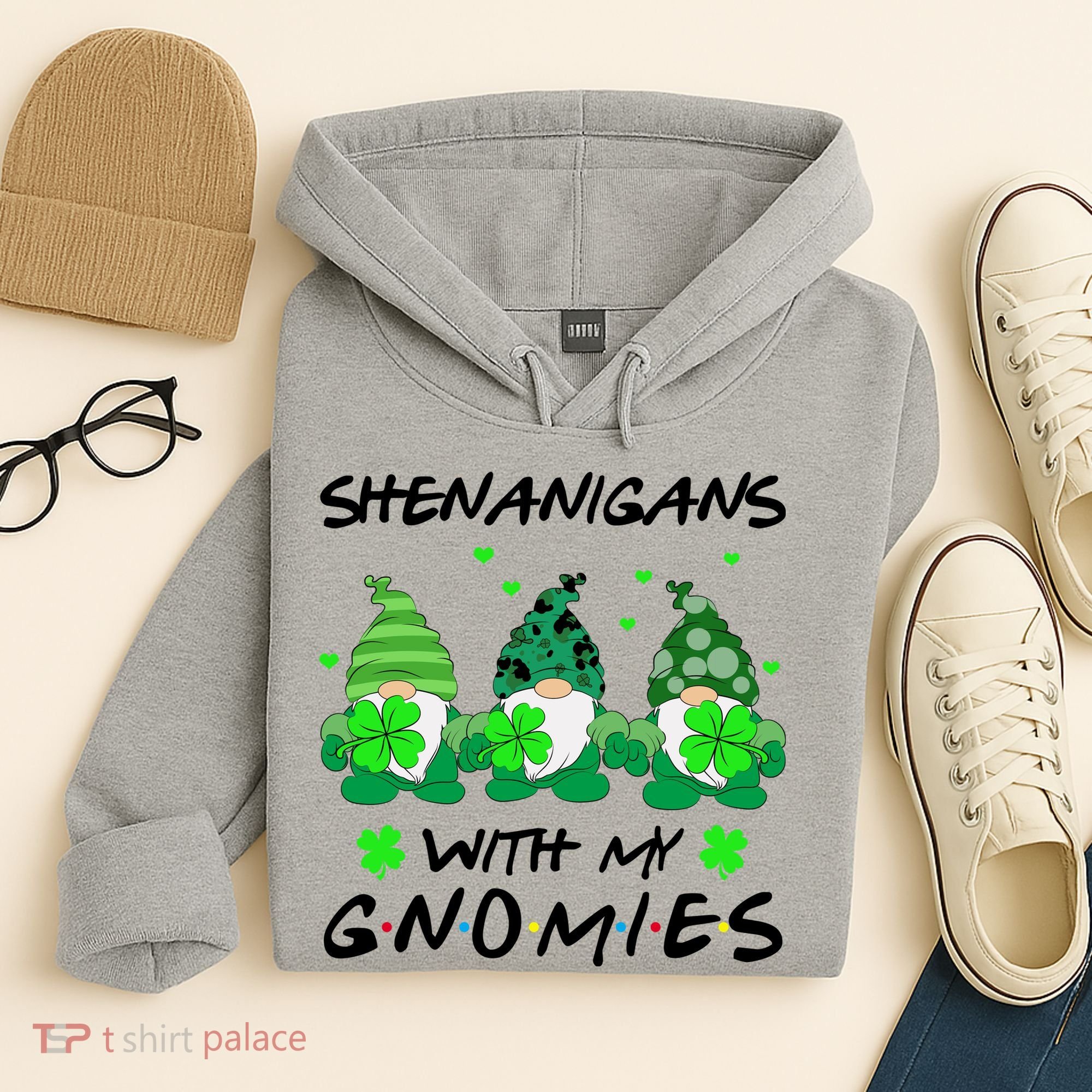 Shenanigans With My Gnomies Shamrock St Patricks Day Hoodie