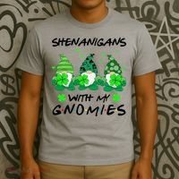 Shenanigans With My Gnomies Shamrock St Patricks Day T-Shirt thumb 3