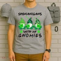 Shenanigans With My Gnomies Shamrock St Patricks Day T-Shirt thumb 6