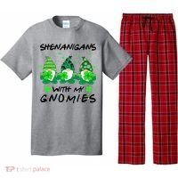 Shenanigans With My Gnomies Shamrock St Patricks Day Pajama Set thumb 0