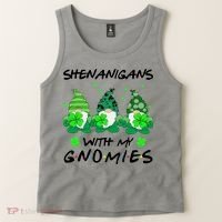 Shenanigans With My Gnomies Shamrock St Patricks Day Tank Top thumb 2