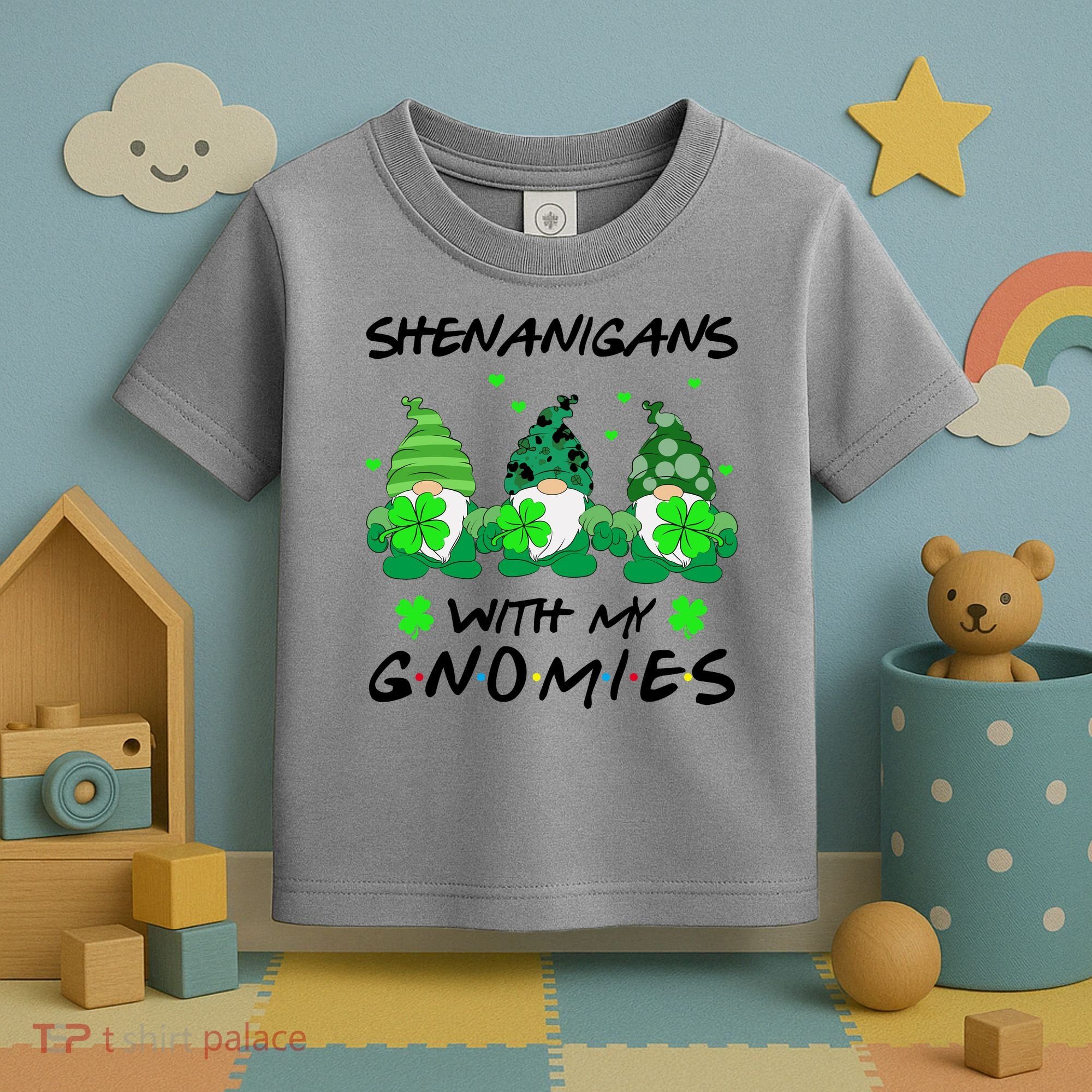 Shenanigans With My Gnomies Shamrock St Patricks Day Toddler T-Shirt