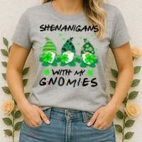 Shenanigans With My Gnomies Shamrock St Patricks Day Women's T-Shirt thumb 2