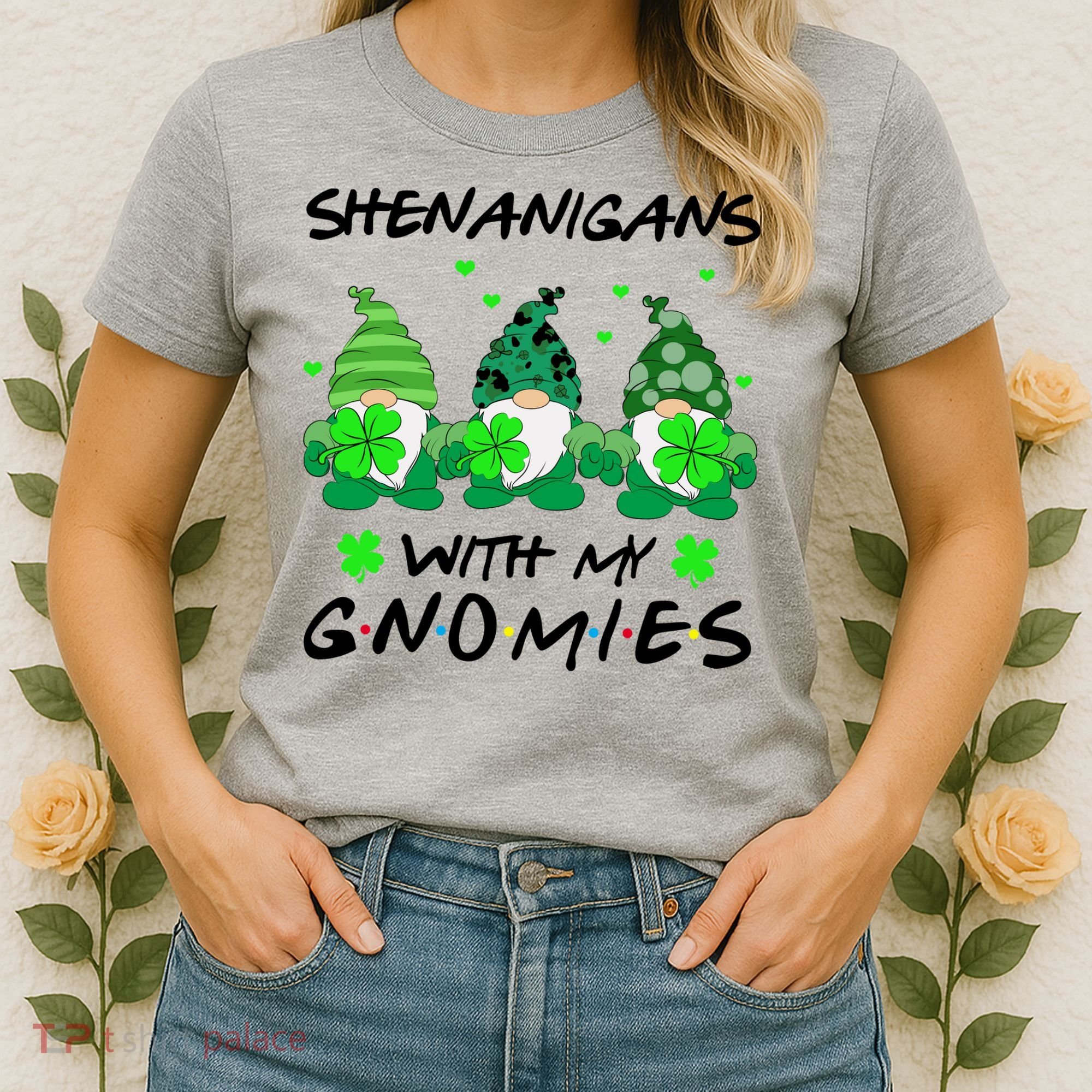 Shenanigans With My Gnomies Shamrock St Patricks Day Women's T-Shirt
