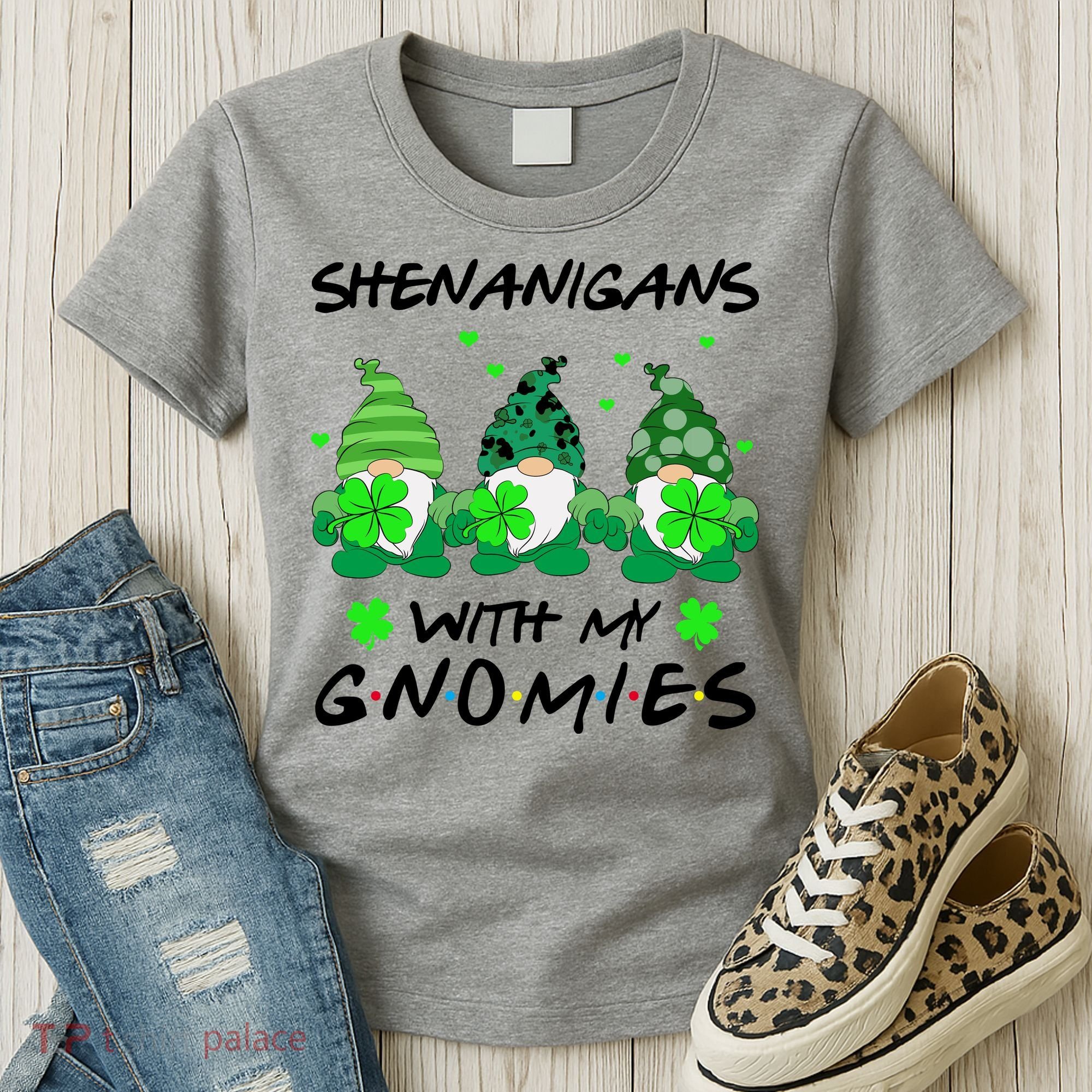 Shenanigans With My Gnomies Shamrock St Patricks Day Women's T-Shirt