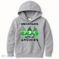 Shenanigans With My Gnomies Shamrock St Patricks Day Kids Hoodie thumb 0