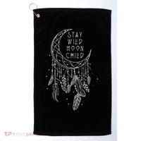 Stay Wild Moon Gift Child Dream Catcher Gift Golf Towel thumb 0