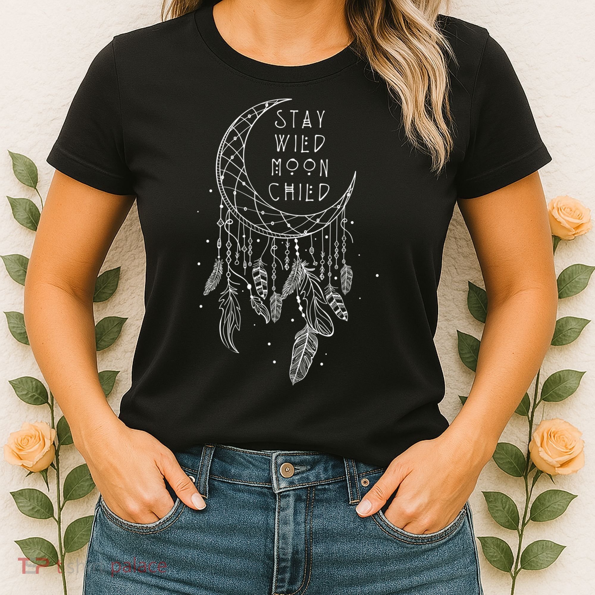 Stay Wild Moon Gift Child Dream Catcher Gift Women's T-Shirt