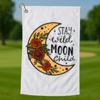 Stay Wild Moon Child Golf Towel thumb 1