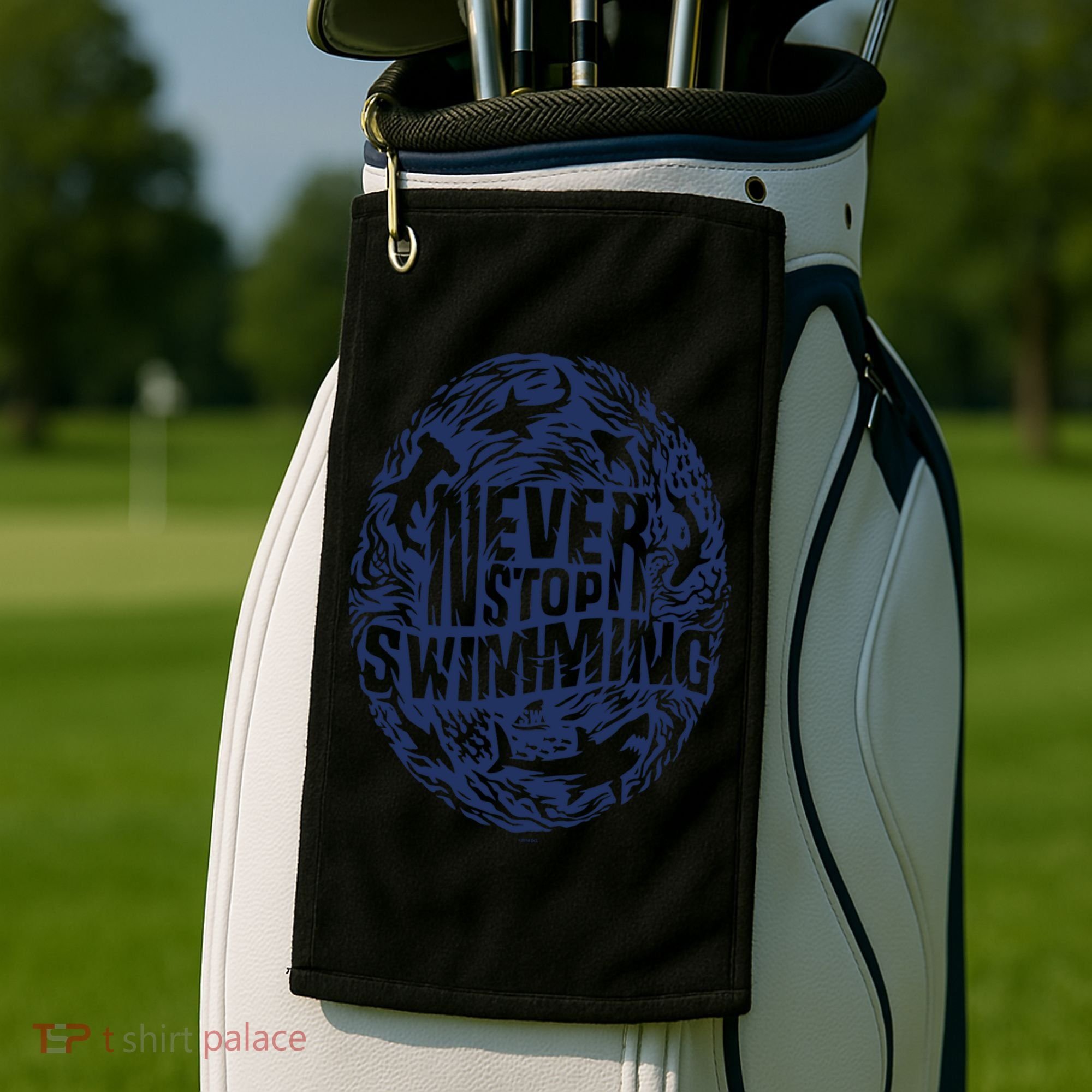 Shark Week: Never Stop Swimming Gift Golf Towel