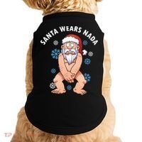 Santa Wears Nada Funny Christmas Doggie Tank thumb 0
