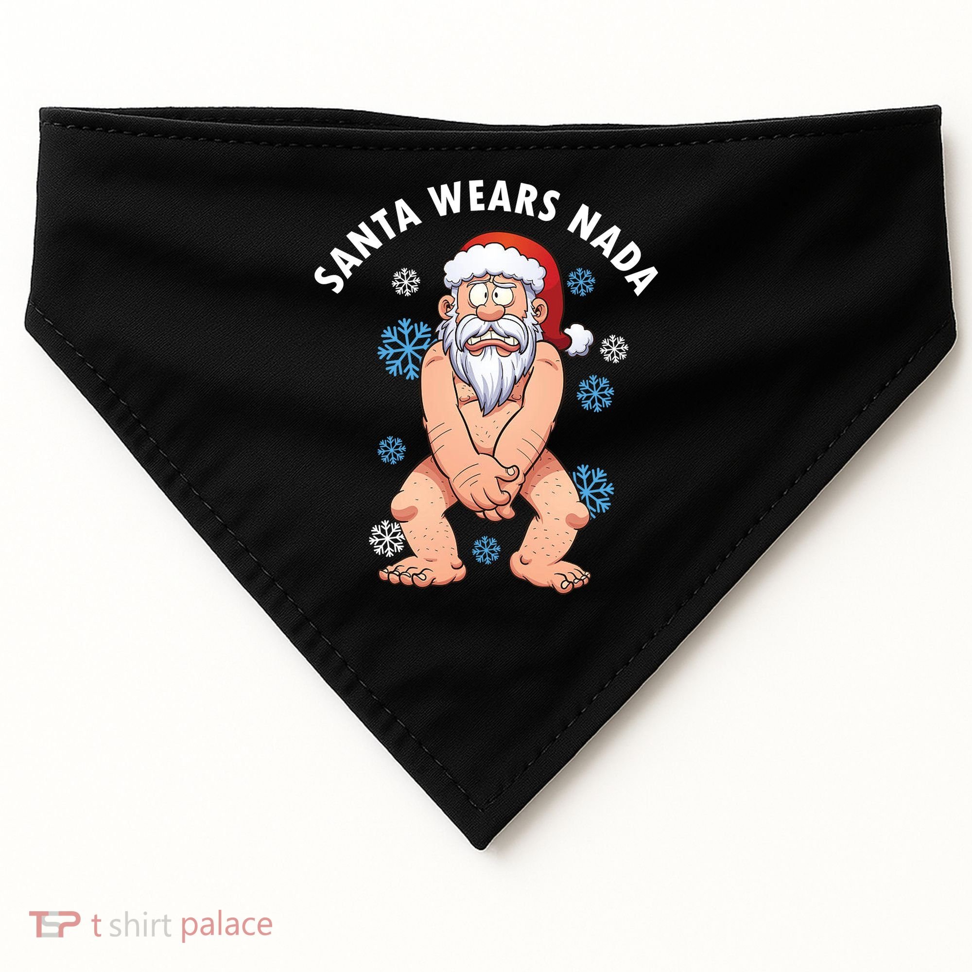Santa Wears Nada Funny Christmas USA-Made Doggie Bandana