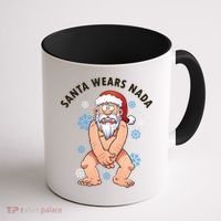 Santa Wears Nada Funny Christmas Coffee Mug thumb 1